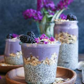 Blackberry Smoothie Chia Seed Pudding Parfaits