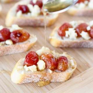 Roasted Grape, Blue Cheese, & Honey Crostini