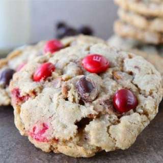 Cinnamon M&M Oatmeal Cookies