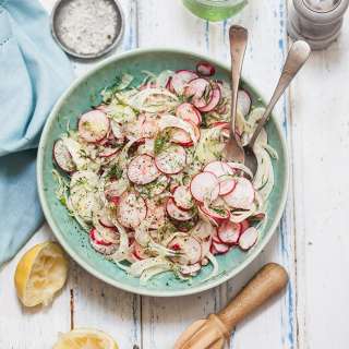 Fennel & radish salad with lemon & olive oil
