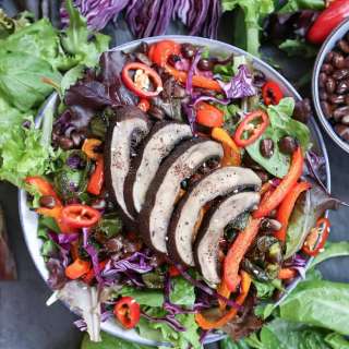 Grilled Portobello Mushroom and Bell Pepper Salad