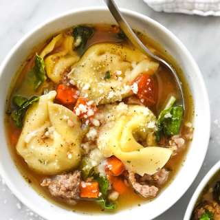 30 Best Comfort Soups | Slow Cooker Tortellini Soup with Sausage and Kale