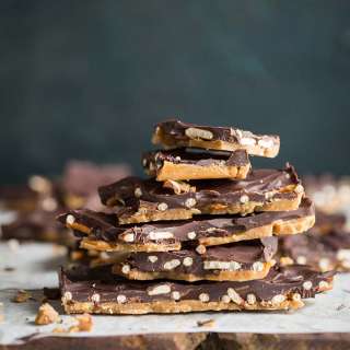 Toffee, salted pretzel & chocolate bark