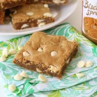 Biscoff White Chocolate Chip Blondies