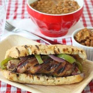 Bacon Wrapped Bratwursts