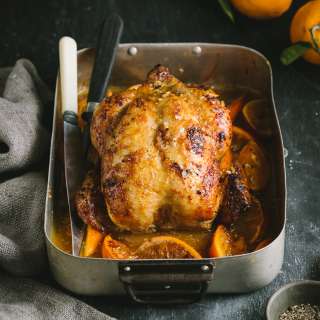 Roast chicken with orange & ginger