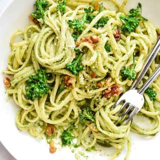 Linguine with Broccolini and Walnut Pesto