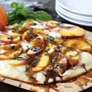 Peach, Basil, Mozzarella, & Balsamic Pizza