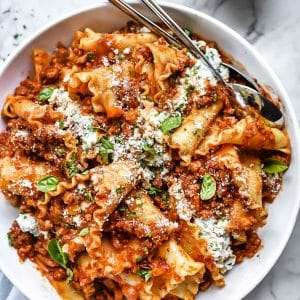 Turkey Bolognese Lasagna Toss