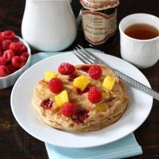 Whole Wheat Raspberry & Mango Pancakes