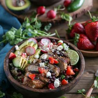 Grilled Balsamic Chicken with Strawberry Black Bean Salsa