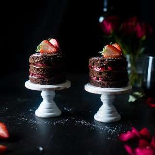 Strawberry Gluten-Free Chocolate Cake For Two