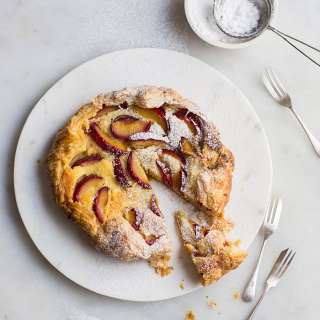 Plum and franginape galette