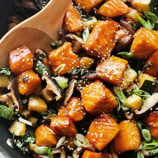Caramelized Salmon Stir Fry