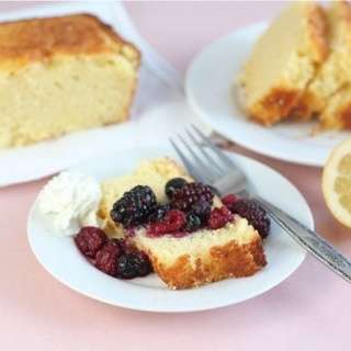 Lemon Ricotta Pound Cake with Berries