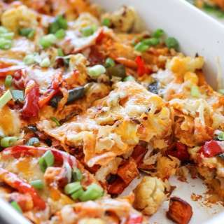 Roasted Vegetable Stacked Enchiladas
