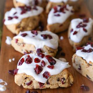 Gluten-Free Cranberry Scones with Chai Glaze