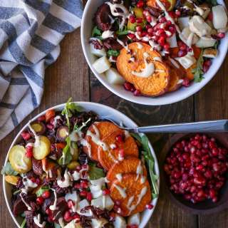Roasted Winter Vegetable Bowls with Nutmeg Tahini