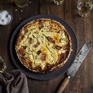 Bacon and zucchini quiche