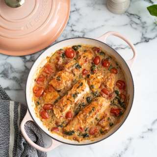 Creamy Tuscan salmon with sun-dried tomatoes