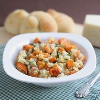 Roasted Sweet Potato and Spinach Risotto