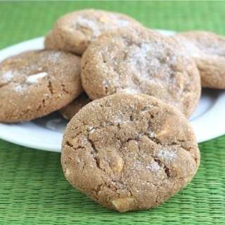 Soft Gingersnap Cookies with White Chocolate Chunks
