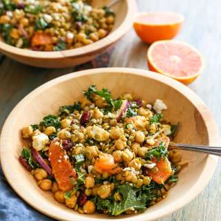 Curried Lentil Chickpea Salad