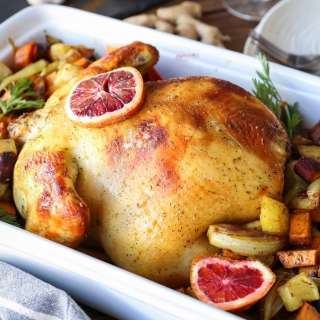 Orange Ginger Turmeric Whole Roast Chicken
