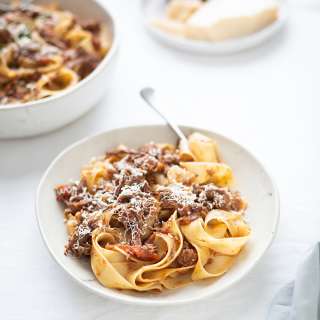 Slow-braised beef brisket ragu with pappardelle