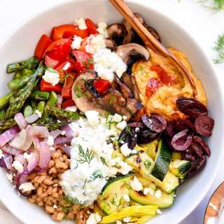 Chopped Grilled Vegetable Bowl with Farro