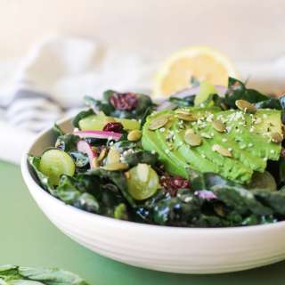 Lemon Basil Kale Salad with Avocado