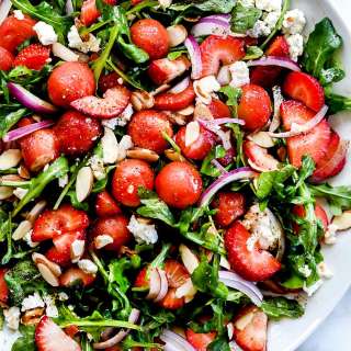 Strawberry Arugula Salad with Watermelon and Feta