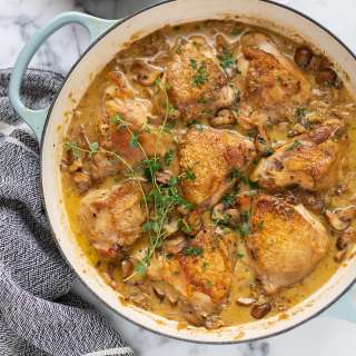 One pan creamy chicken & mushrooms