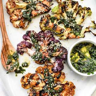 Grilled Teriyaki Cauliflower Steaks with Asian Gremolata