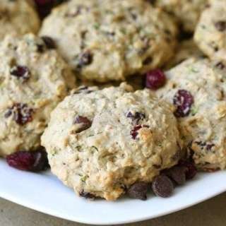 Zucchini Cookies with Chocolate Chips and Dried Cranberries