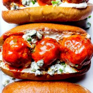 Buffalo Chicken Meatball Sandwiches
