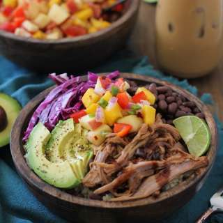 Crock Pot Hawaiian Pulled Pork Burrito Bowls
