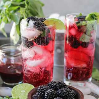 Blackberry Basil Mojitos (naturally sweetened)