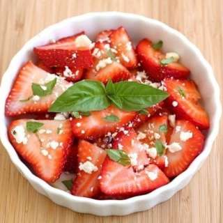 Strawberry Balsamic Salad with Basil and Feta