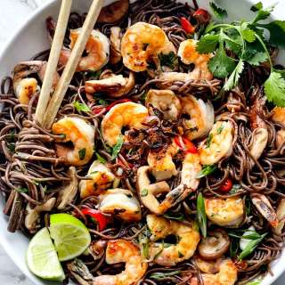 Soba Noodles with Shrimp and Mushrooms