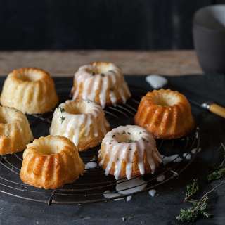 Lemon and thyme mini bundt cakes