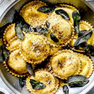 Browned Butter Ravioli with Crispy Sage