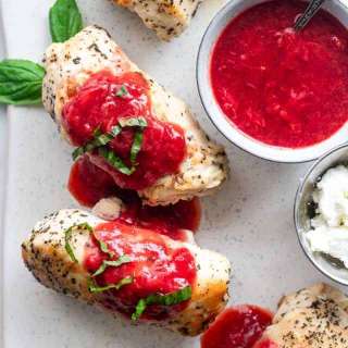 Strawberry Chicken with Goat Cheese