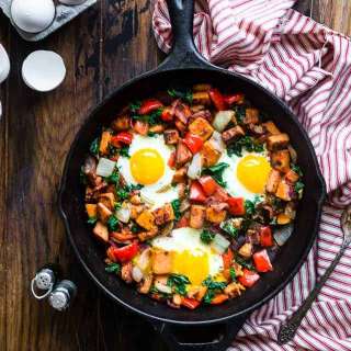 Healthy Paleo Sweet Potato Breakfast Hash With Bacon