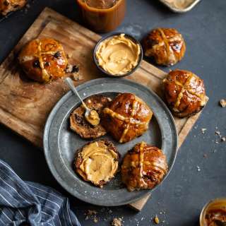Chocolate and orange hot cross buns