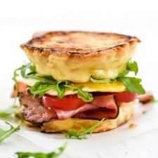 Ham and Smoked Gouda Grilled Cheese Breakfast Sandwich