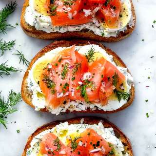 Smoked Salmon With Ricotta and Egg Toasts