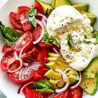 Burrata and Tomato Salad with Avocado