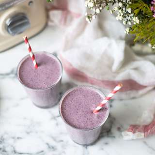 Healthy blueberry & banana protein smoothie