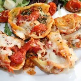 Stuffed Shells with Ricotta, Spinach, and Portobello Mushrooms
